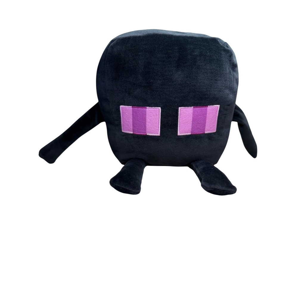 Minecraft Enderman Plush Toy Mattel Mojang Studios Black Purple Eyes Soft Toy